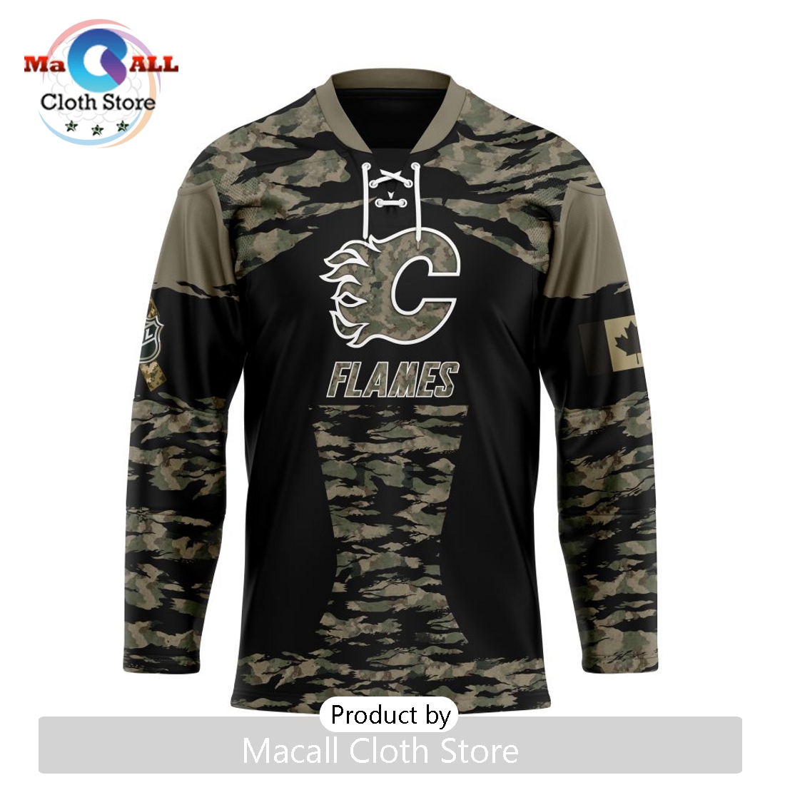 NHL Calgary Flames Custom Camo Honoring Veterans Hockey Jersey