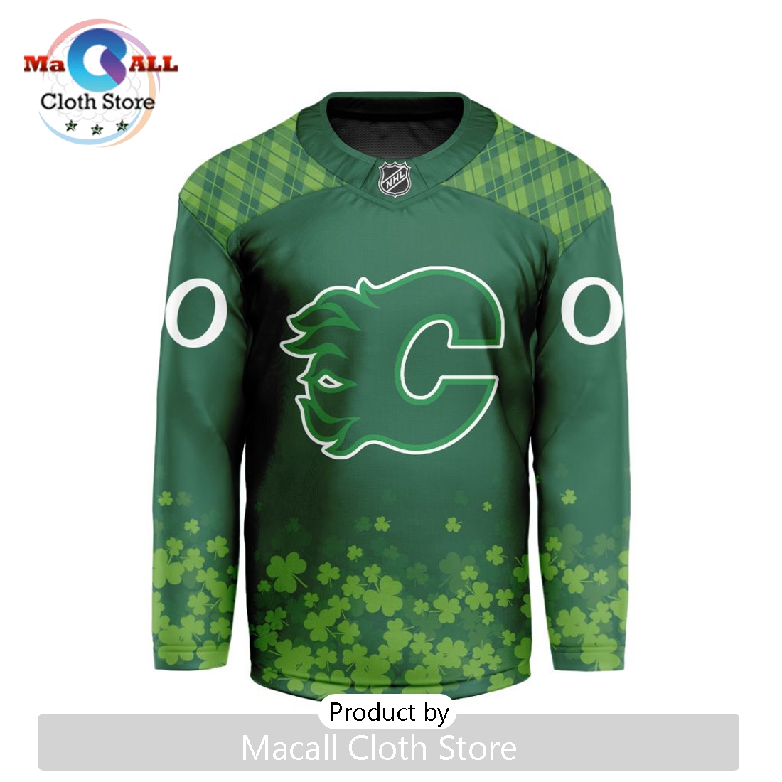 NHL Calgary Flames Limited For St.Patrick’s Day V-shaped Hockey Jersey