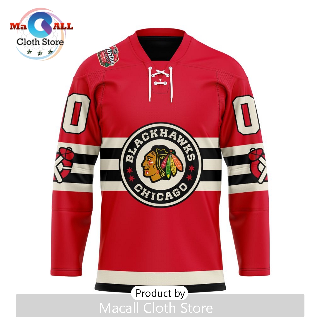 NHL Chicago Blackhawks Custom 2025 Winter Classic Lace Hockey Jersey