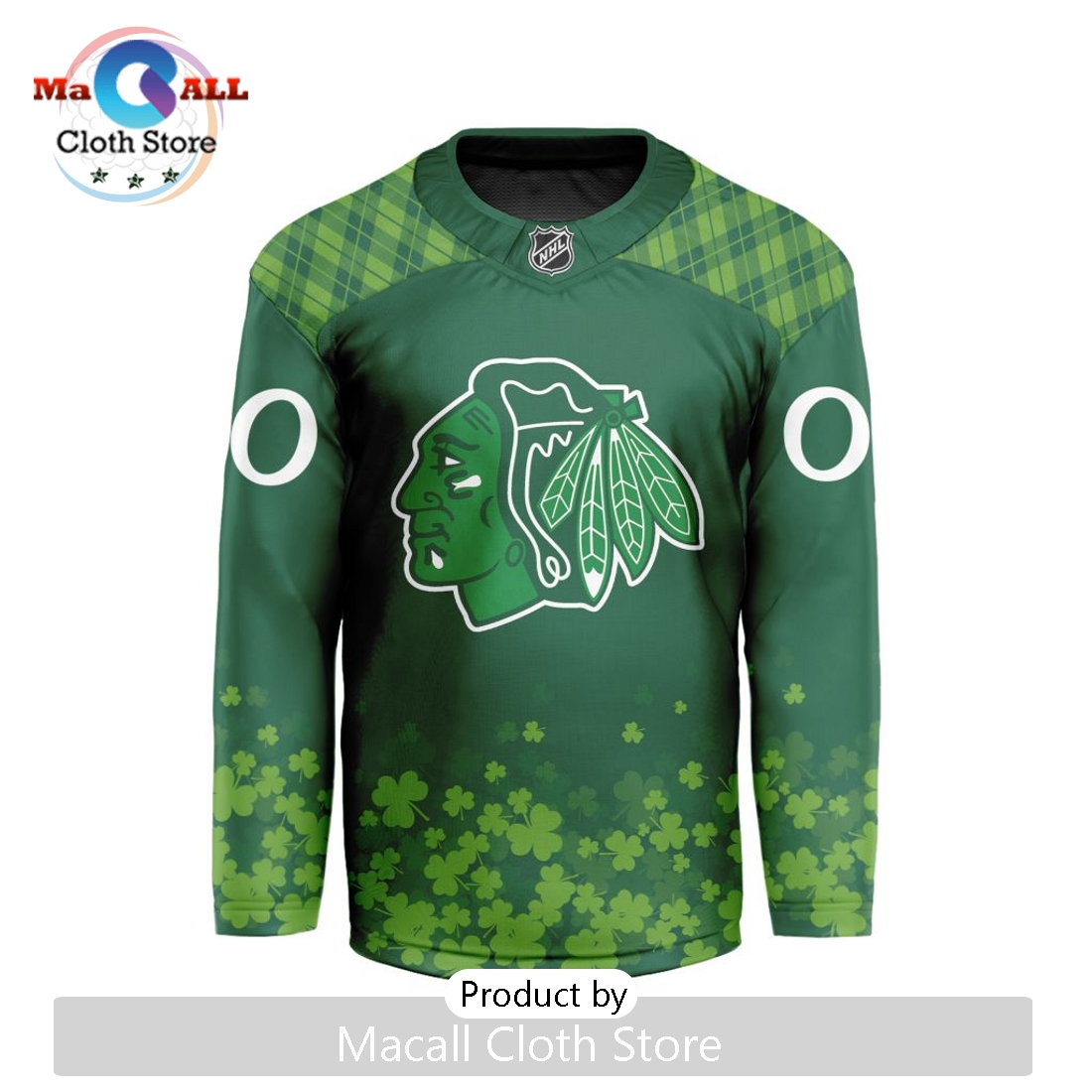 NHL Chicago Blackhawks Limited For St.Patrick’s Day V-shaped Hockey Jersey