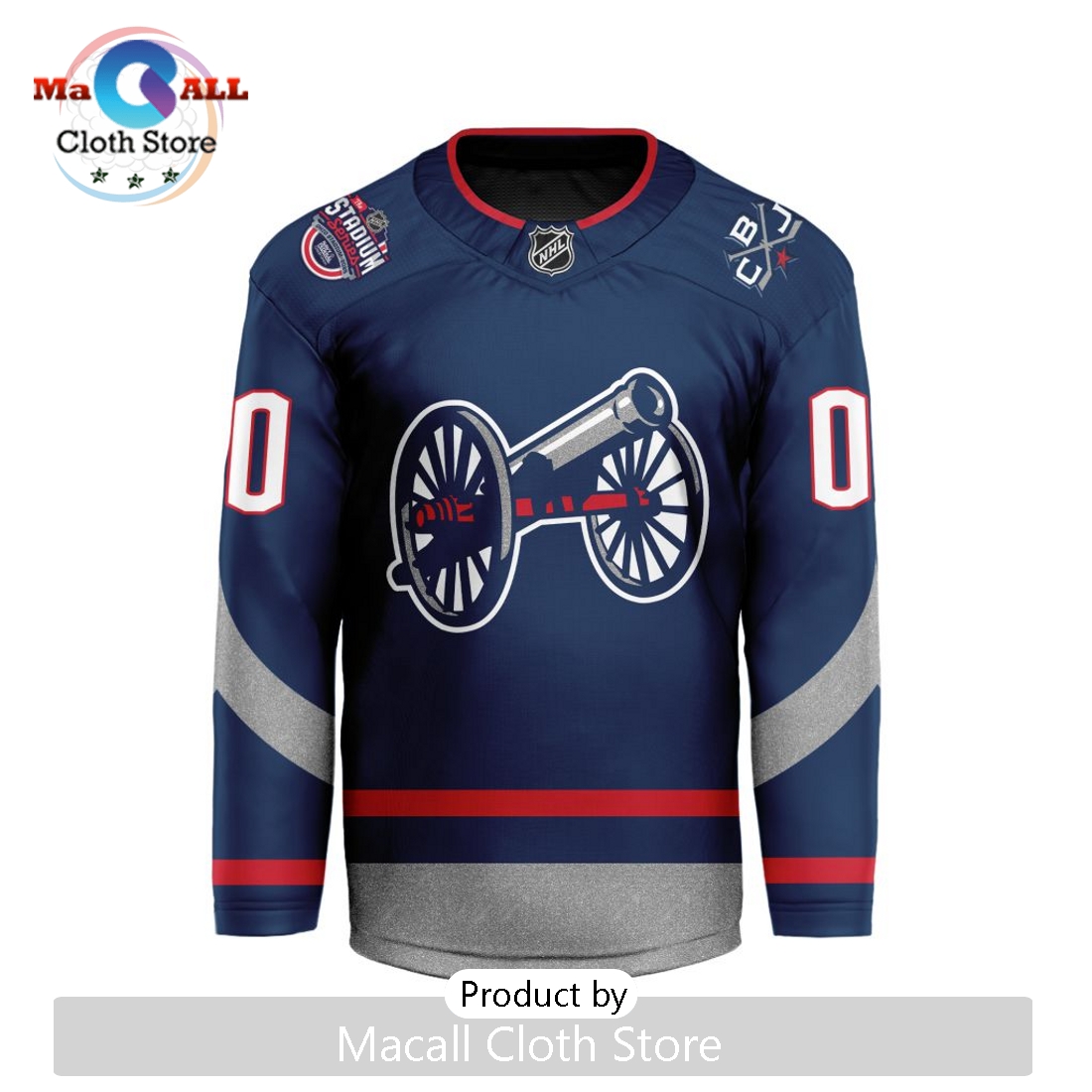 NHL Columbus Blue Jackets Custom 2025 Stadium Series V-shaped Hockey Jersey