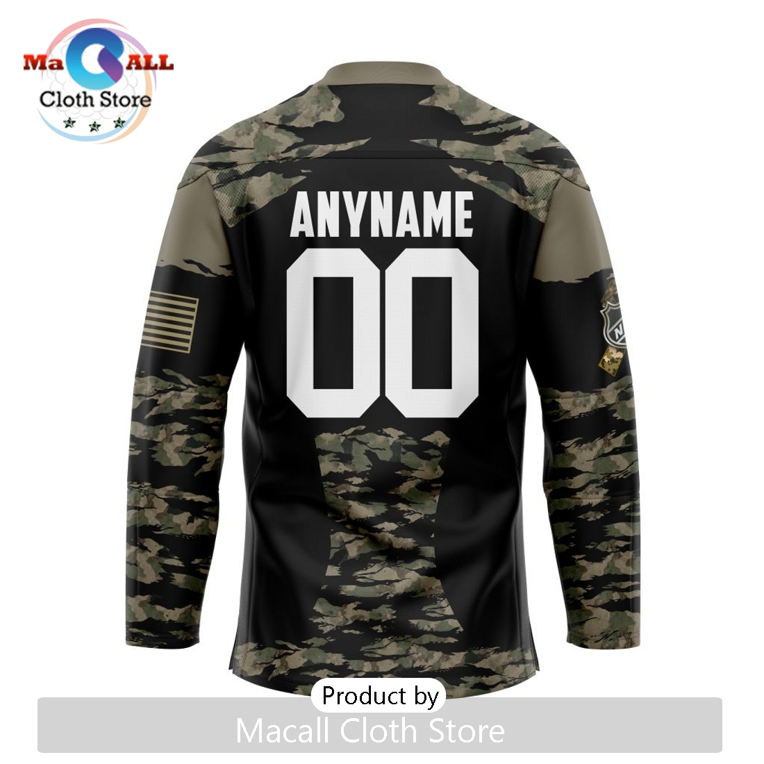 NHL Columbus Blue Jackets Custom Camo Honoring Veterans Hockey Jersey