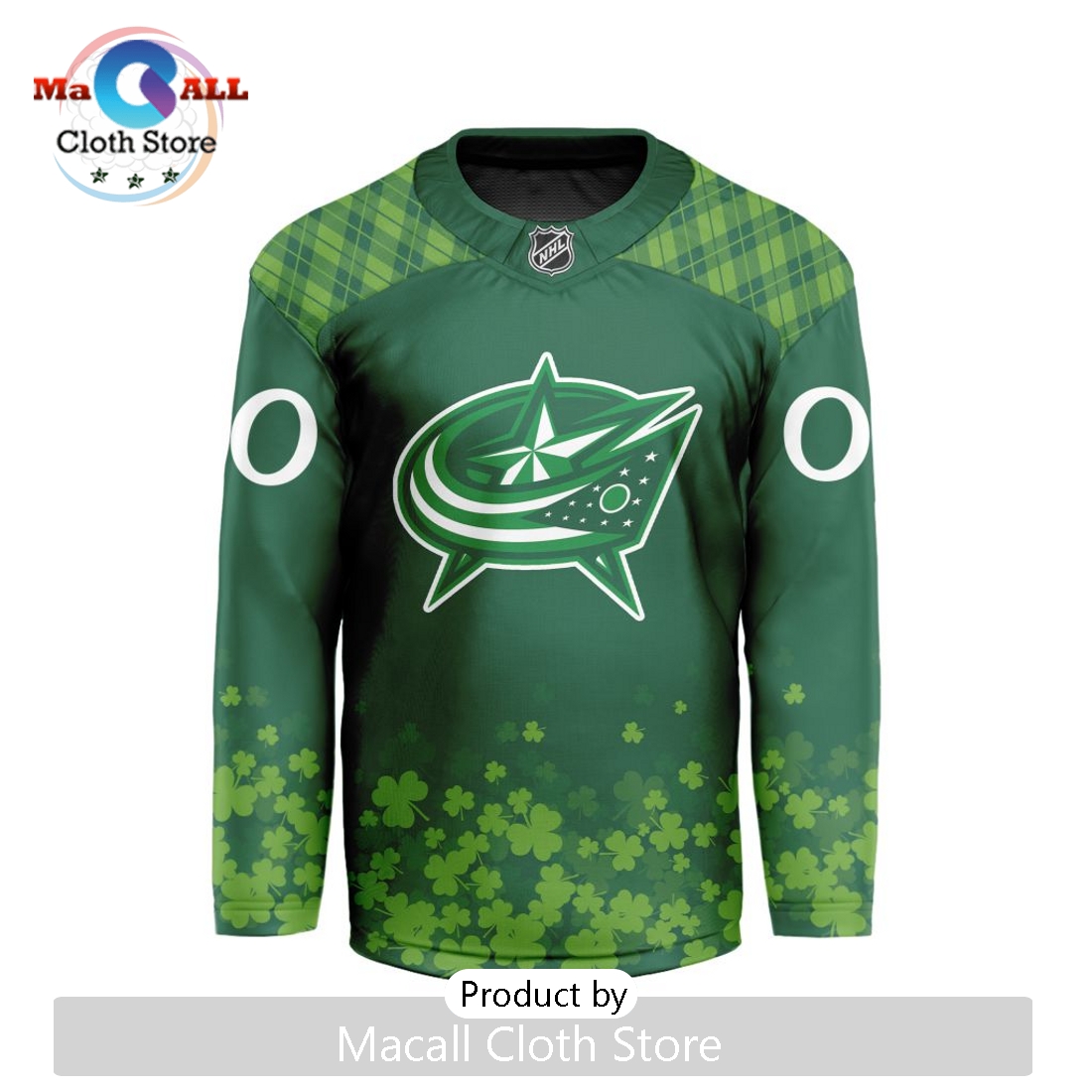 NHL Columbus Blue Jackets Limited For St.Patrick’s Day V-shaped Hockey Jersey