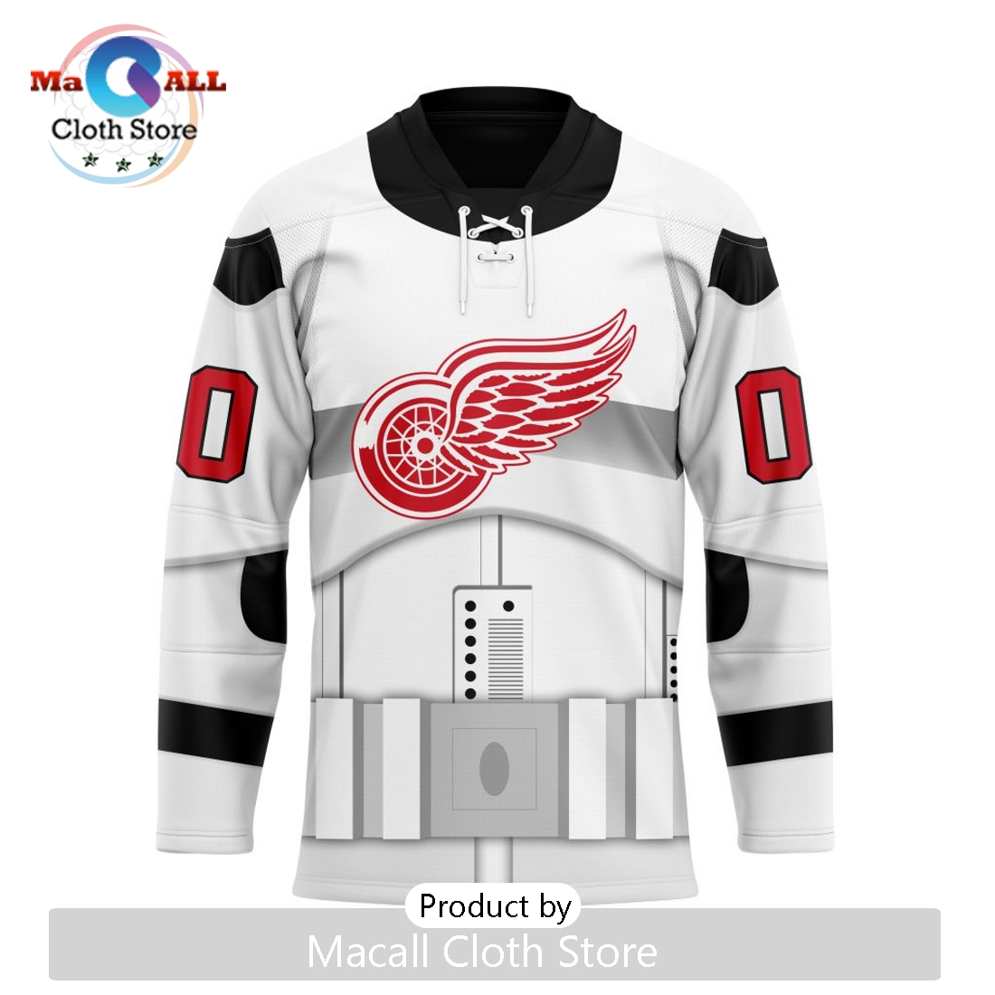 NHL Detroit Red Wings Custom Star Wars Stormtrooper Hockey Jersey