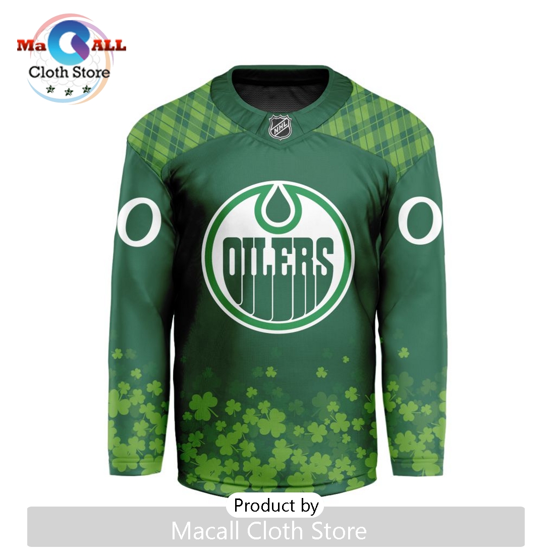 NHL Edmonton Oilers Limited For St.Patrick’s Day V-shaped Hockey Jersey