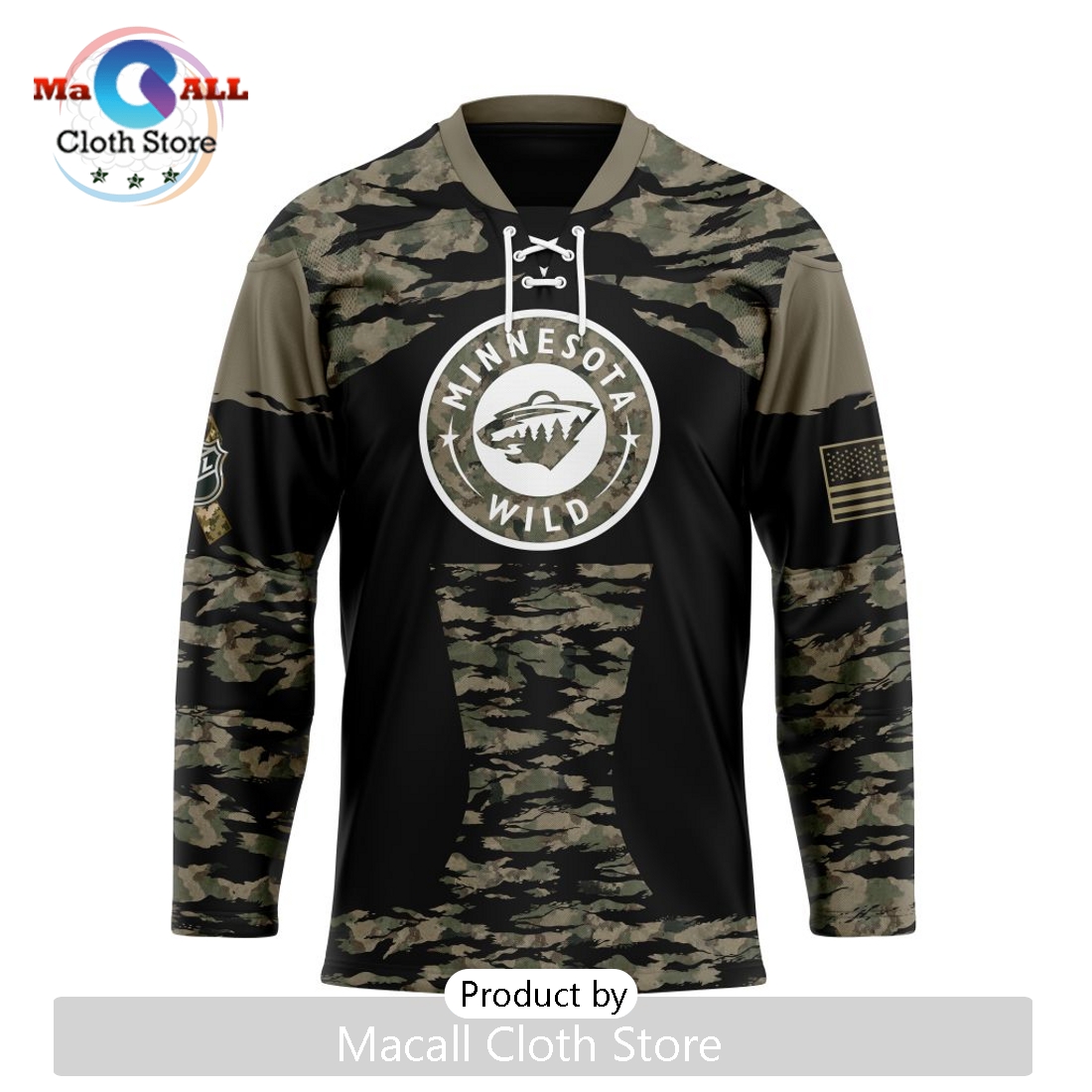 NHL Minnesota Wild Custom Camo Honoring Veterans Hockey Jersey