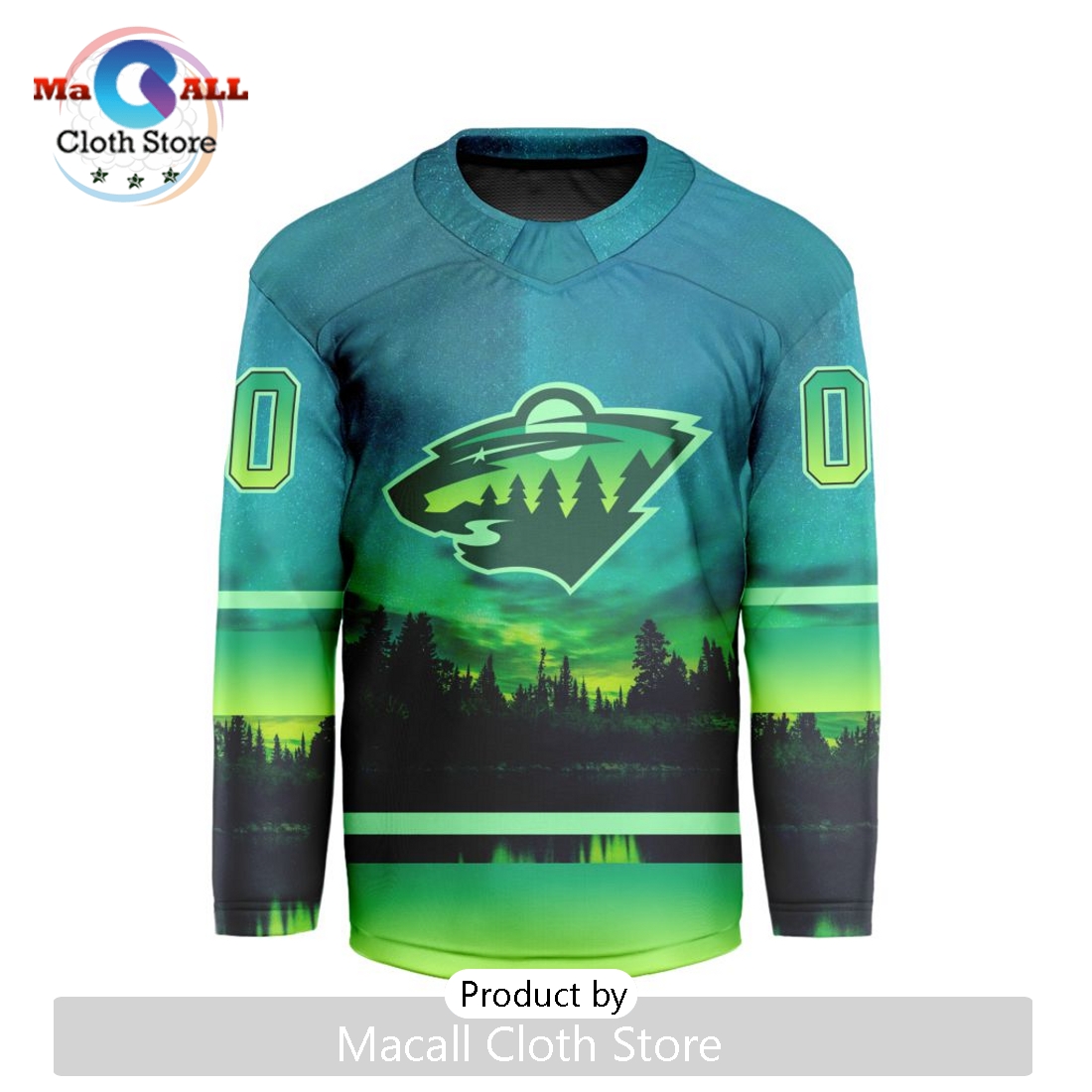 NHL Minnesota Wild Limited With Northern Lights V-shaped Hockey Jersey