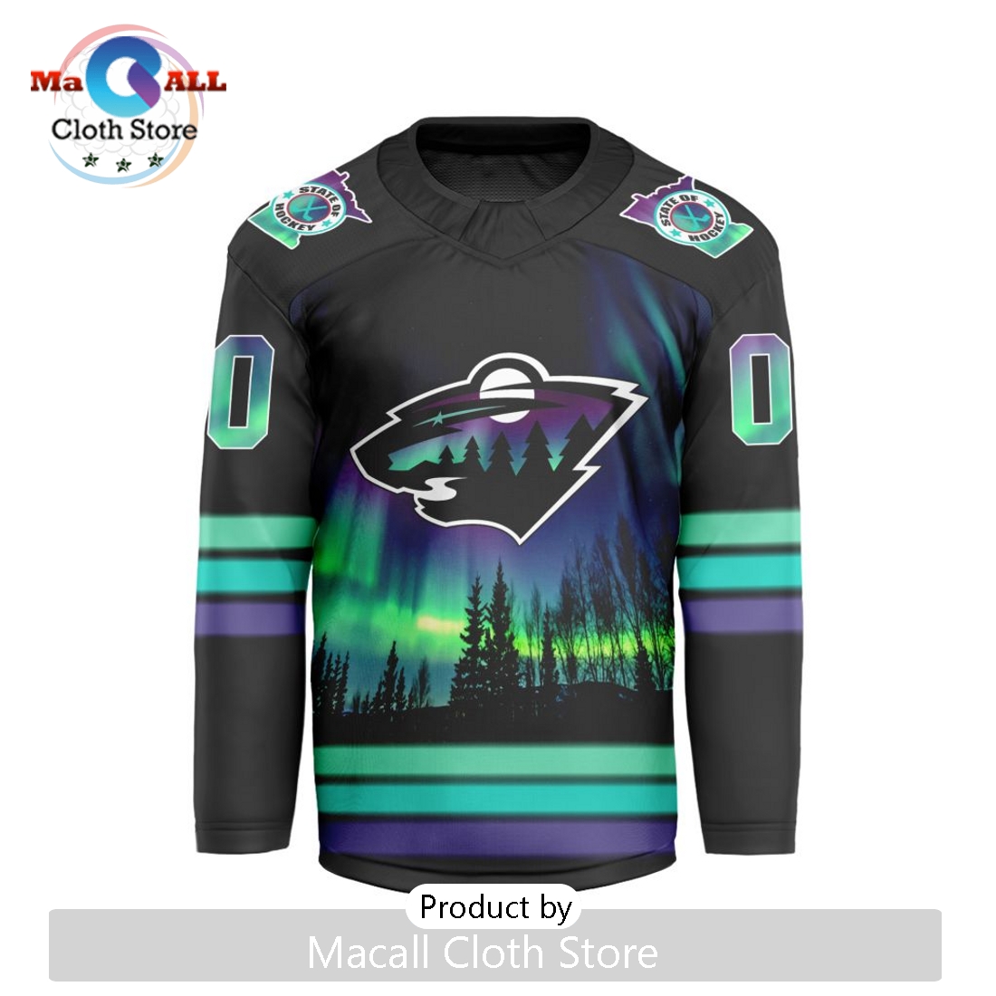 NHL Minnesota Wild Limited With Northern Lights V-shaped Hockey Jersey ST2301