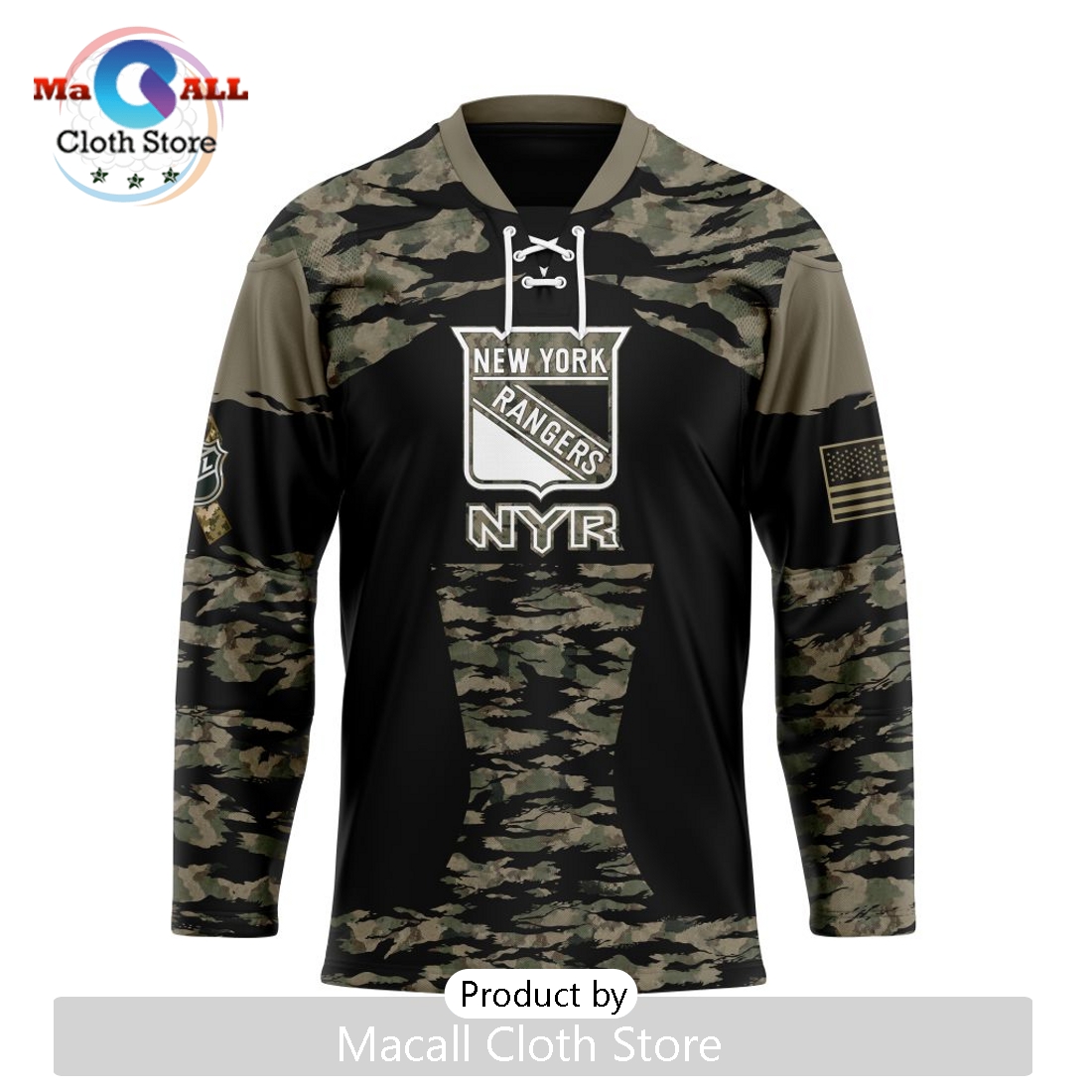 NHL New York Rangers Custom Camo Honoring Veterans Hockey Jersey