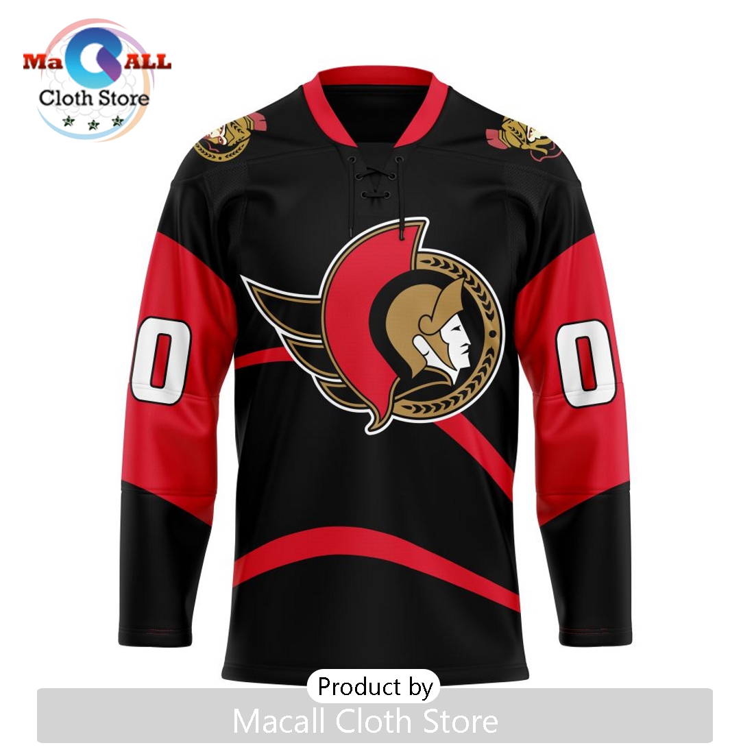 NHL Ottawa Senators Custom Reverse Retro Hockey Jersey