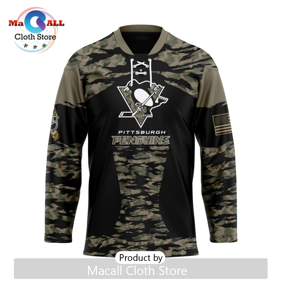 NHL Pittsburgh Penguins Custom Camo Honoring Veterans Hockey Jersey