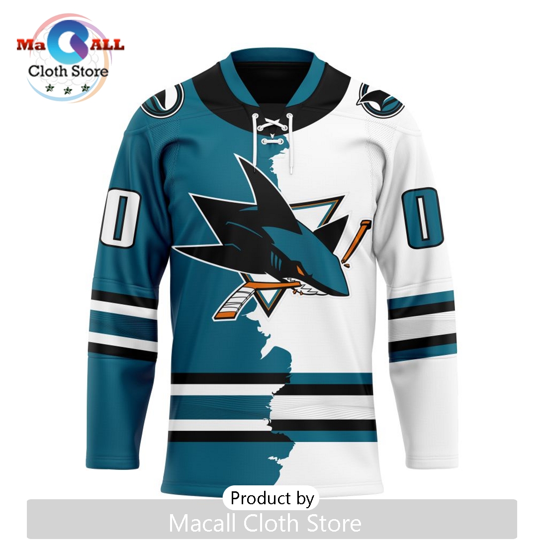 NHL San Jose Sharks Custom Home Mix Away Hockey Jersey