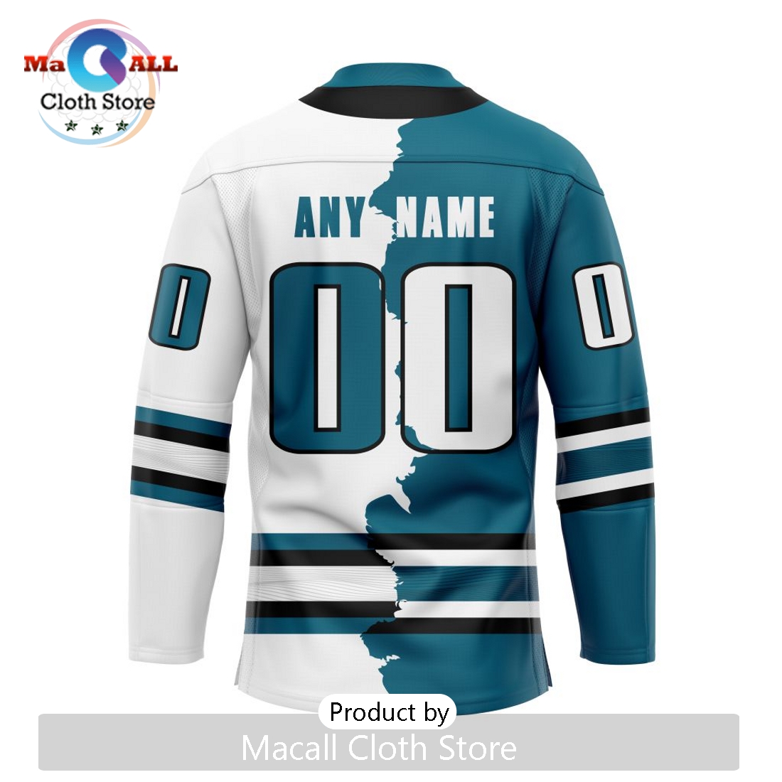 NHL San Jose Sharks Custom Home Mix Away Hockey Jersey