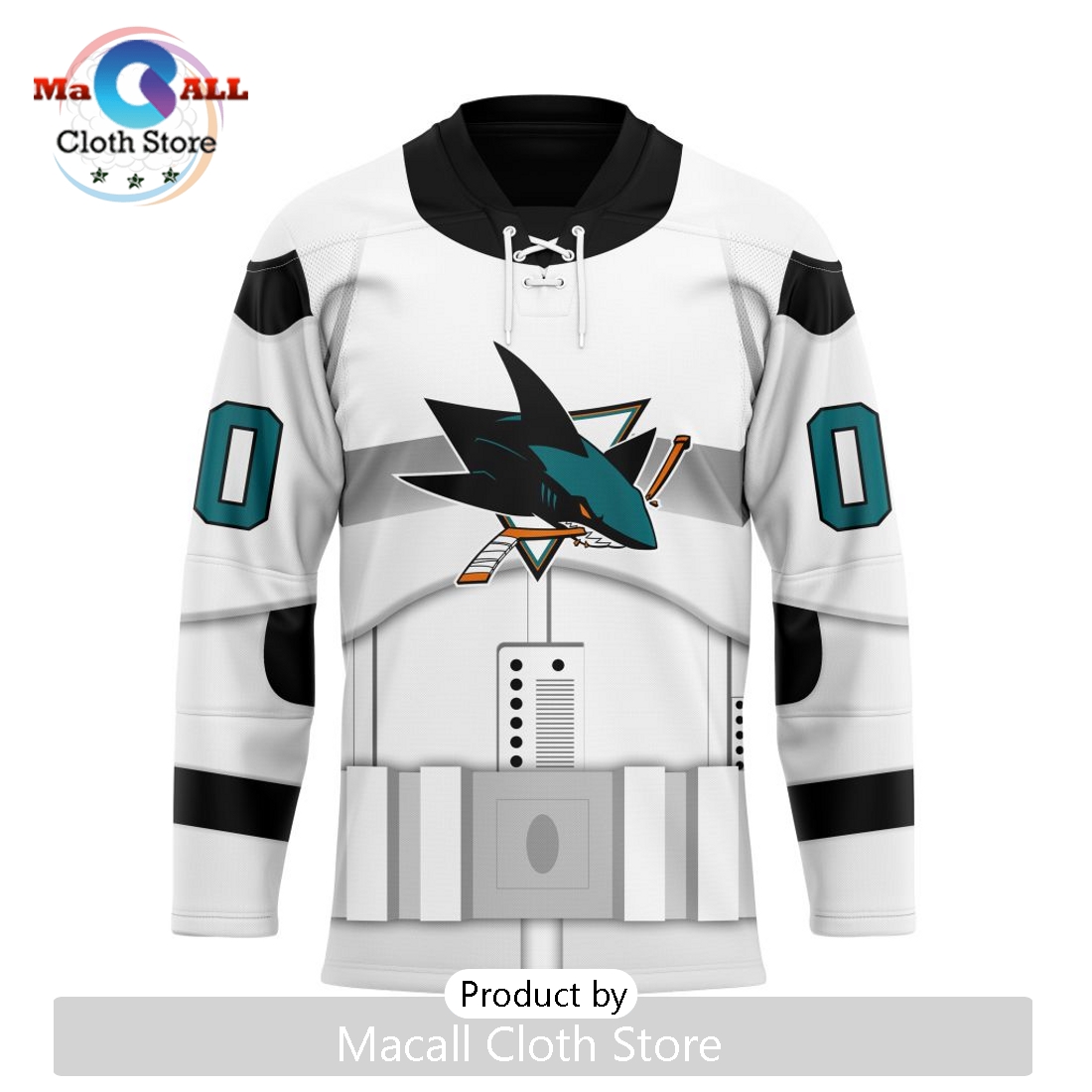 NHL San Jose Sharks Custom Star Wars Stormtrooper Hockey Jersey