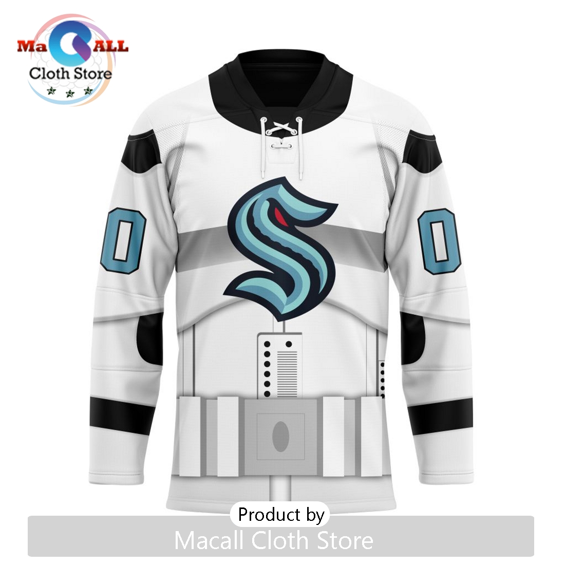 NHL Seattle Kraken Custom Star Wars Stormtrooper Hockey Jersey