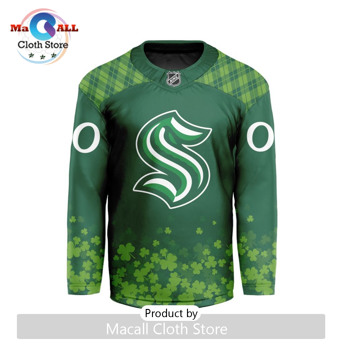 NHL Seattle Kraken Limited For St.Patrick’s Day V-shaped Hockey Jersey