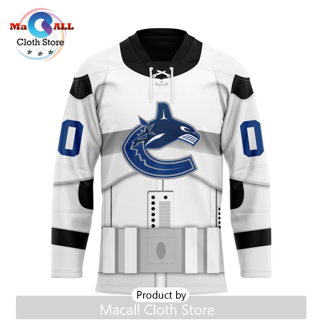 NHL Vancouver Canucks Custom Star Wars Stormtrooper Hockey Jersey