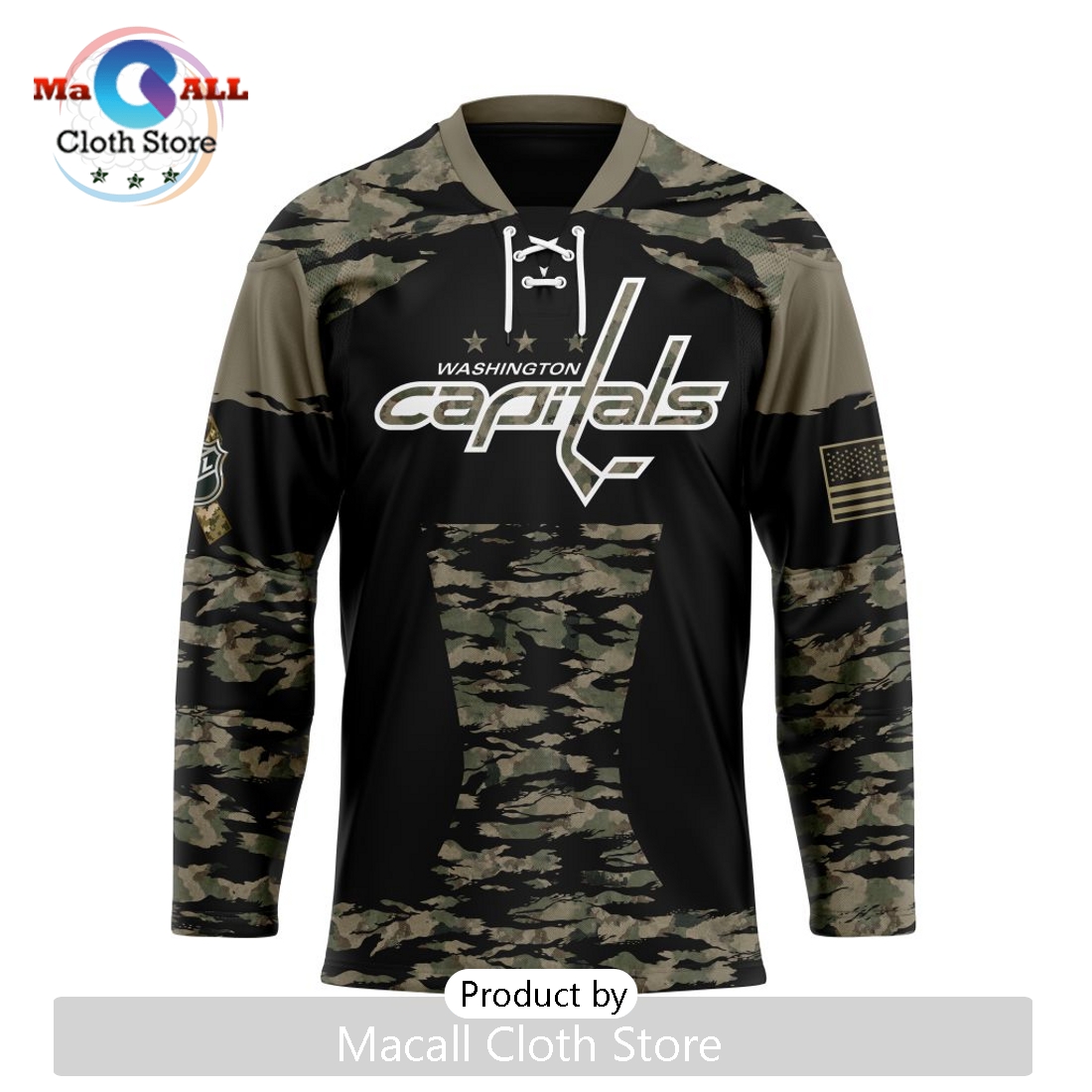 NHL Washington Capitals Custom Camo Honoring Veterans Hockey Jersey