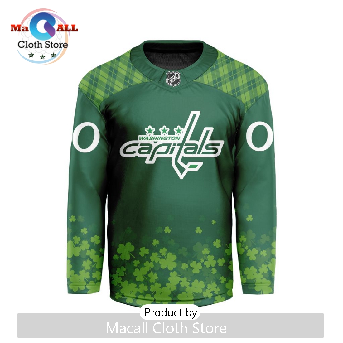 NHL Washington Capitals Limited For St.Patrick’s Day V-shaped Hockey Jersey