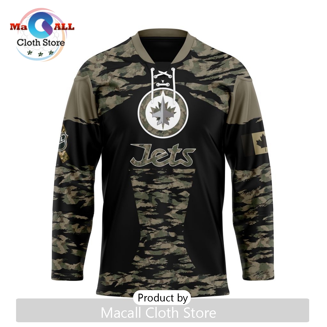 NHL Winnipeg Jets Custom Camo Honoring Veterans Hockey Jersey