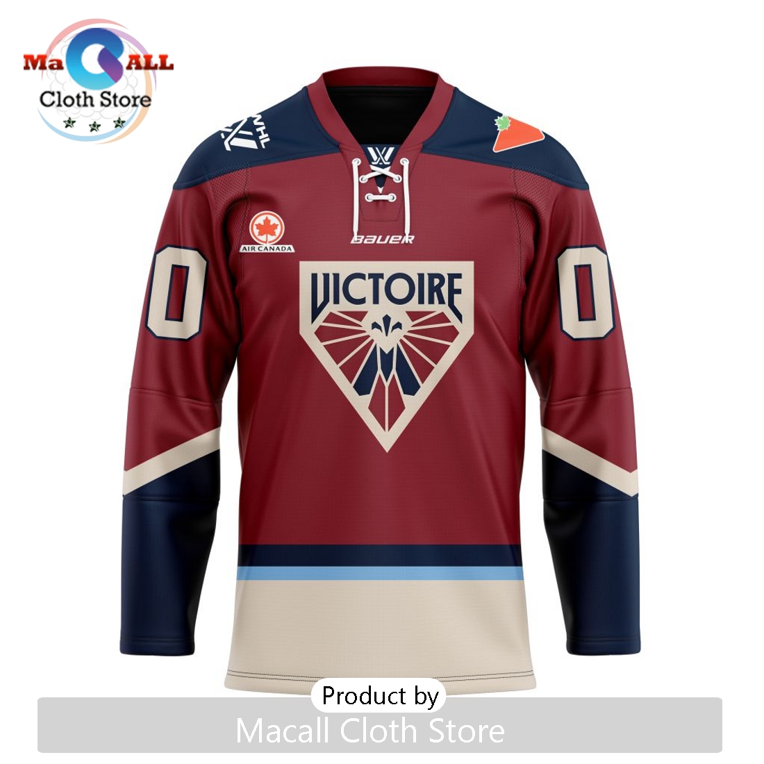 PWHL Montreal Victoire Custom Home Lace Hockey Jersey