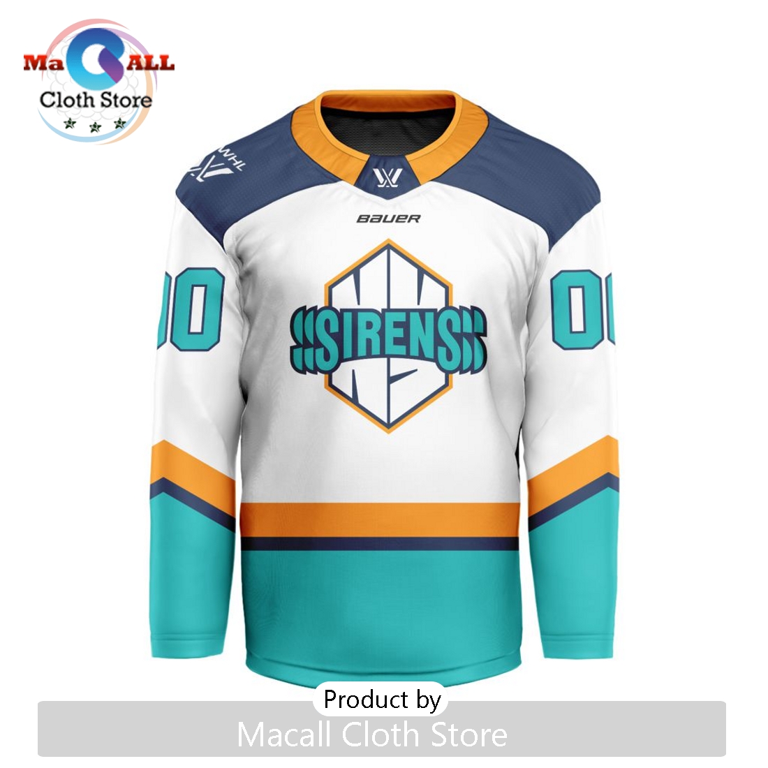 PWHL New York Sirens Custom 2024-2025 Away V-shaped Hockey Jersey