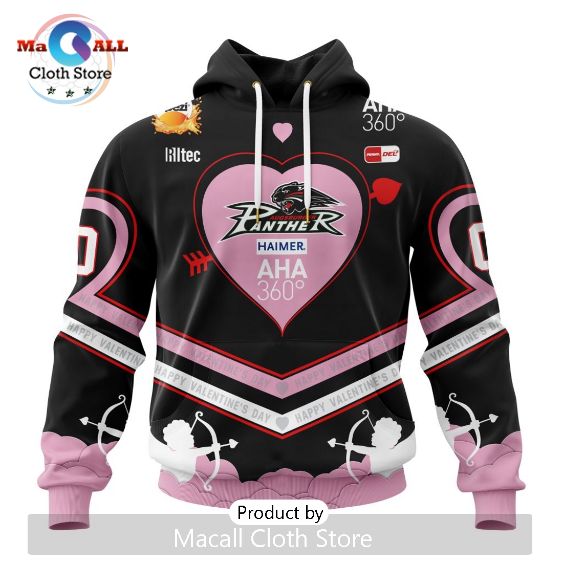 Augsburger Panther Custom Happy Valentine’s Day Hoodie