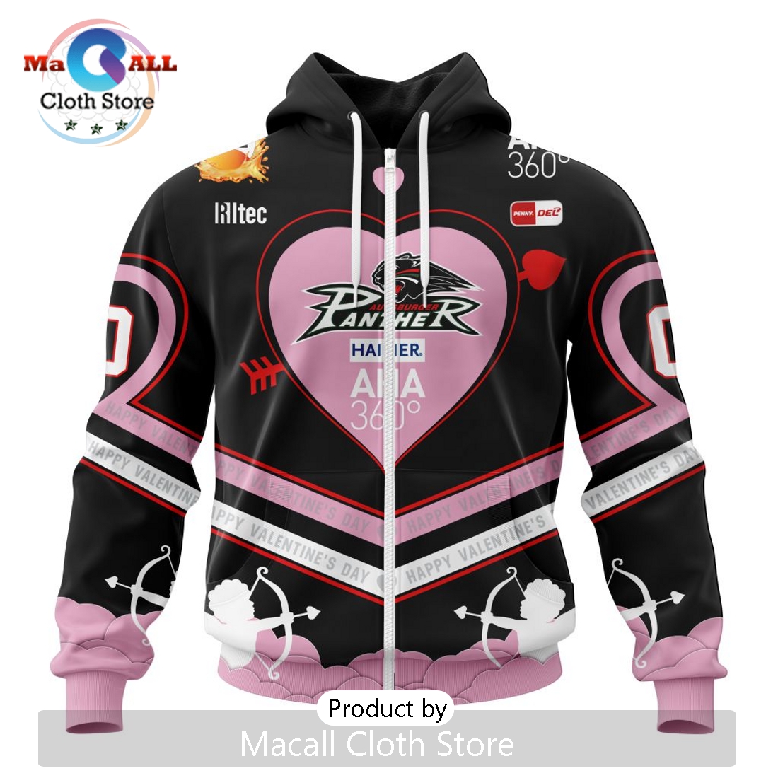 Augsburger Panther Custom Happy Valentine’s Day Hoodie