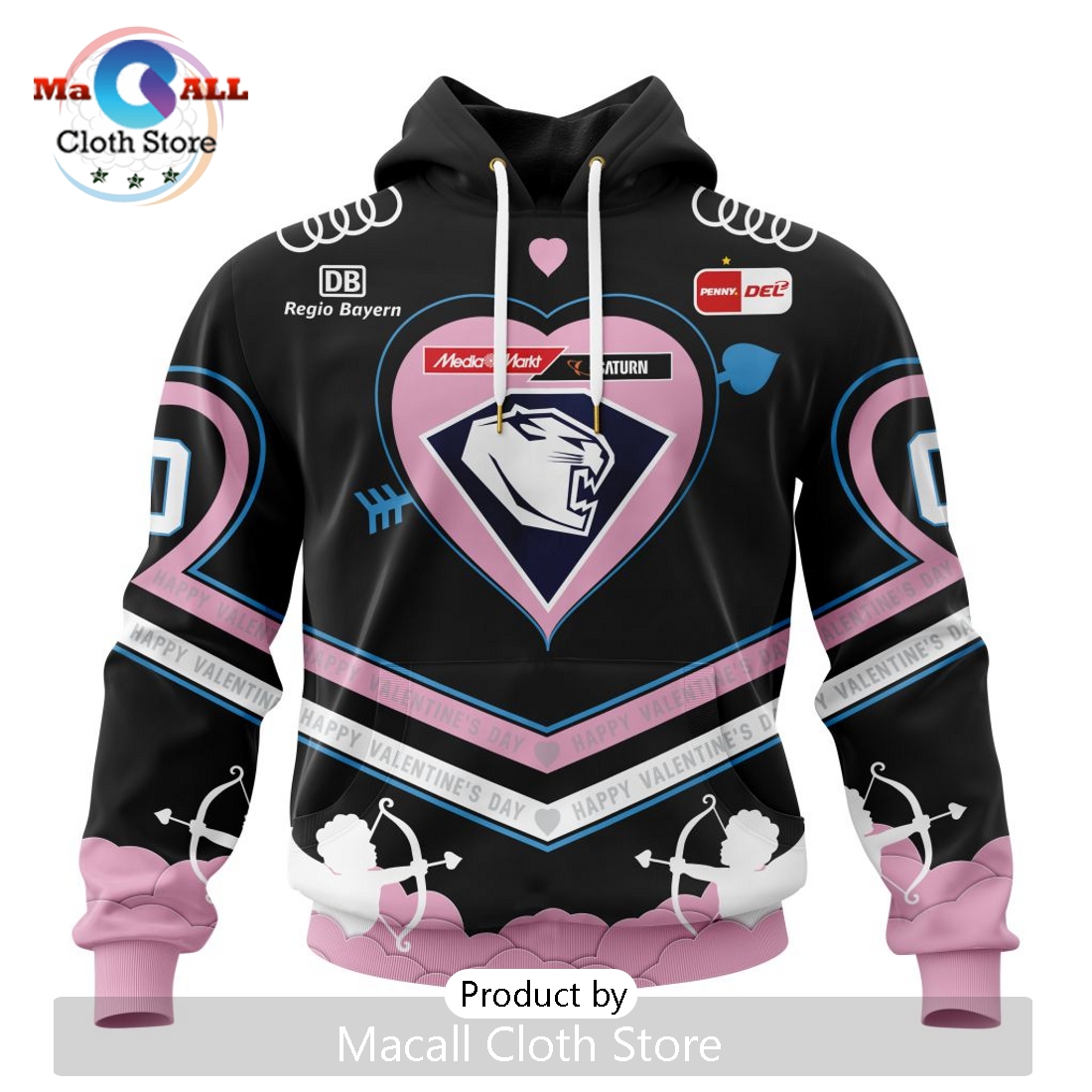 ERC Ingolstadt Custom Happy Valentine's Day Hoodie ERC Ingolstadt Custom Happy Valentine's Day Hoodie
