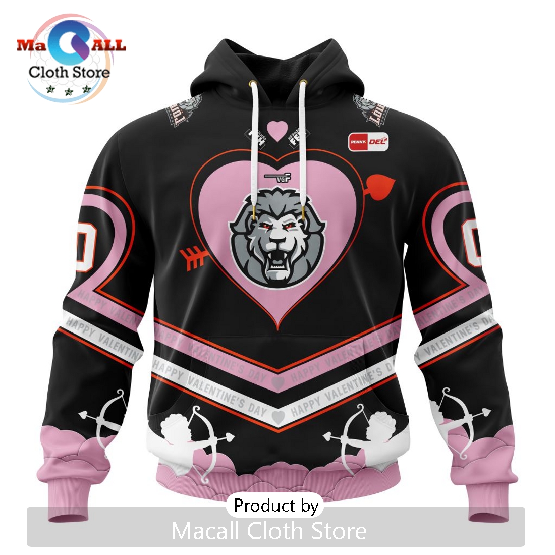 Löwen Frankfurt Custom Happy Valentine's Day Hoodie Löwen Frankfurt Custom Happy Valentine's Day Hoodie