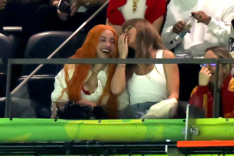 Taylor Swift and Ice Spice at Super Bowl 2025