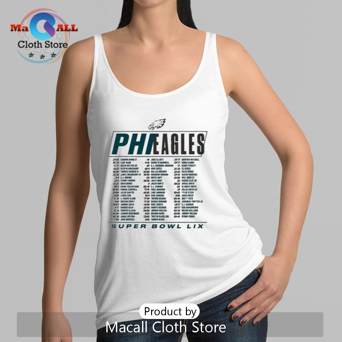 Philadelphia Eagles Roster Super Bowl LIX T-Shirt