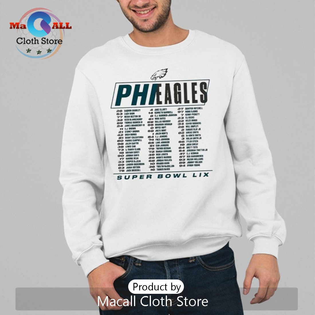 Philadelphia Eagles Roster Super Bowl LIX T-Shirt