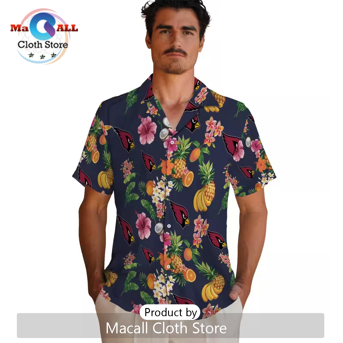 Arizona Cardinals Hibiscus And Fruit Hawaiian Shirt