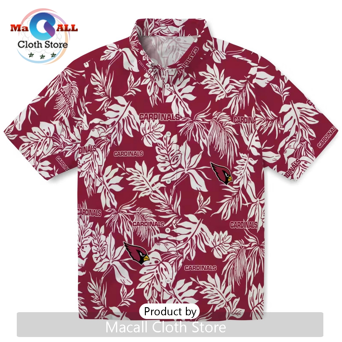 Arizona Cardinals Tropical Leaf Hawaiian Shirt