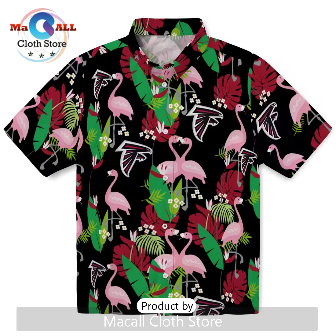 Atlanta Falcons Flamingo Foliage Hawaiian Shirt