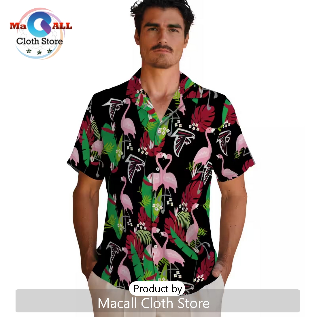 Atlanta Falcons Flamingo Foliage Hawaiian Shirt