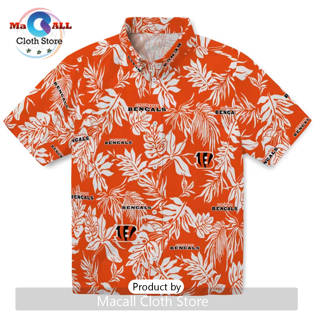 Cincinnati Bengals Tropical Leaf Hawaiian Shirt