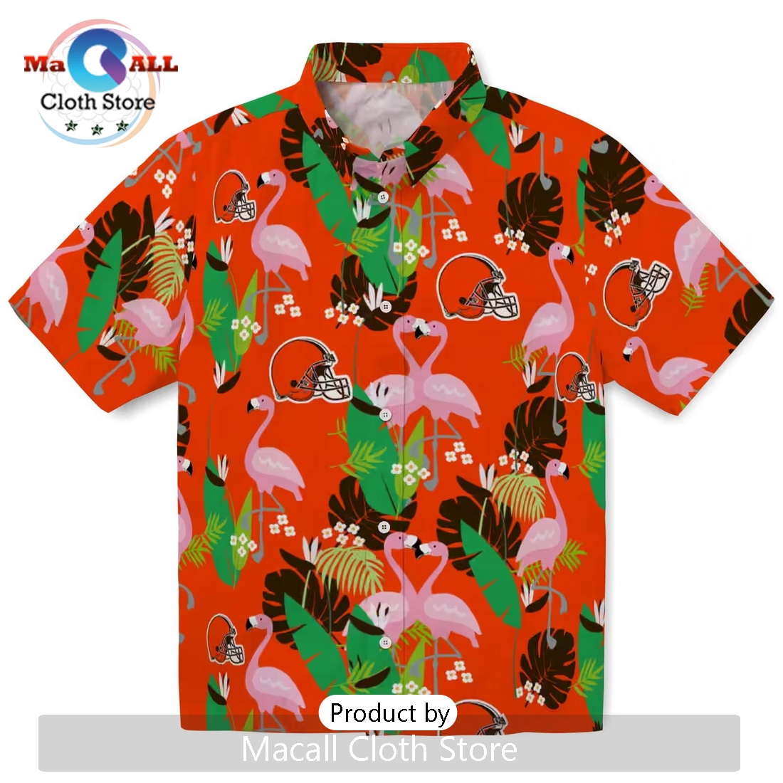 Cleveland Browns Flamingo Foliage Hawaiian Shirt