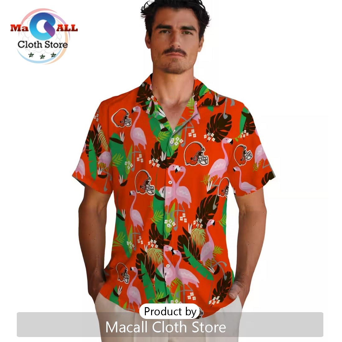 Cleveland Browns Flamingo Foliage Hawaiian Shirt