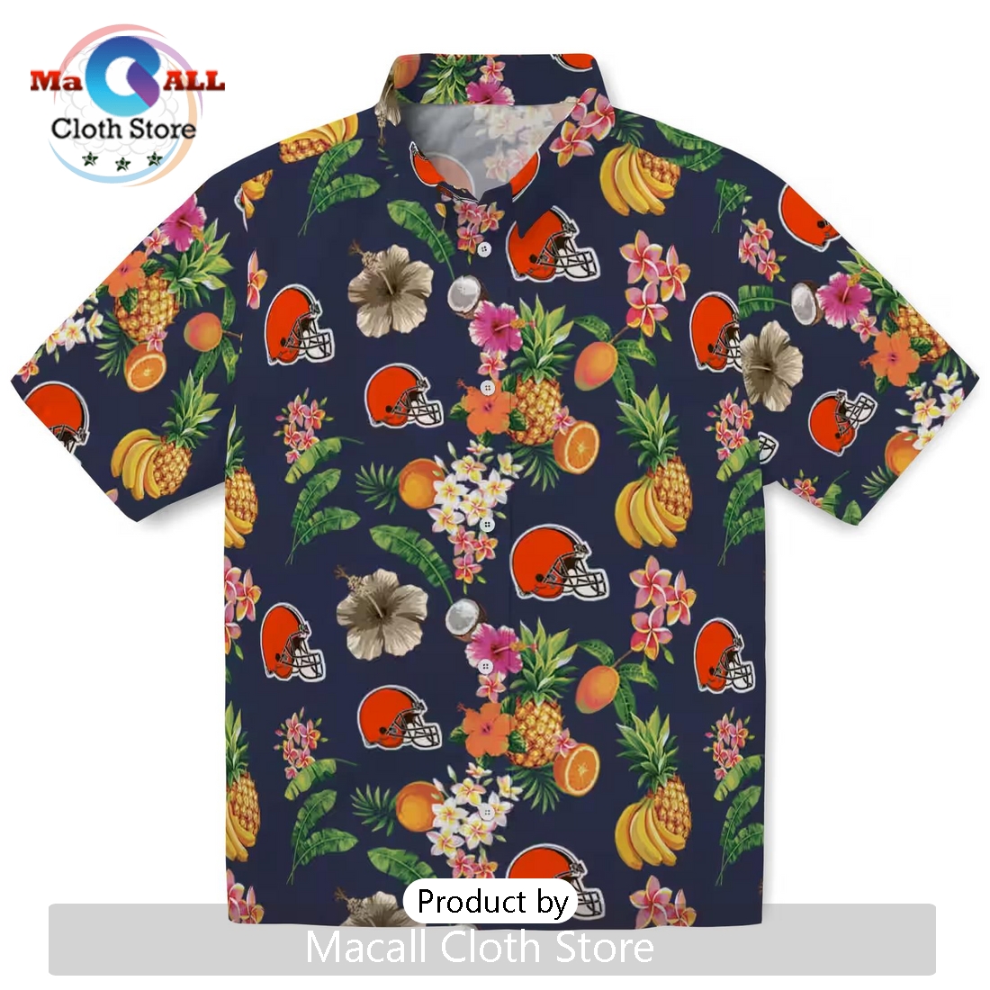 Cleveland Browns Hibiscus And Fruit Hawaiian Shirt