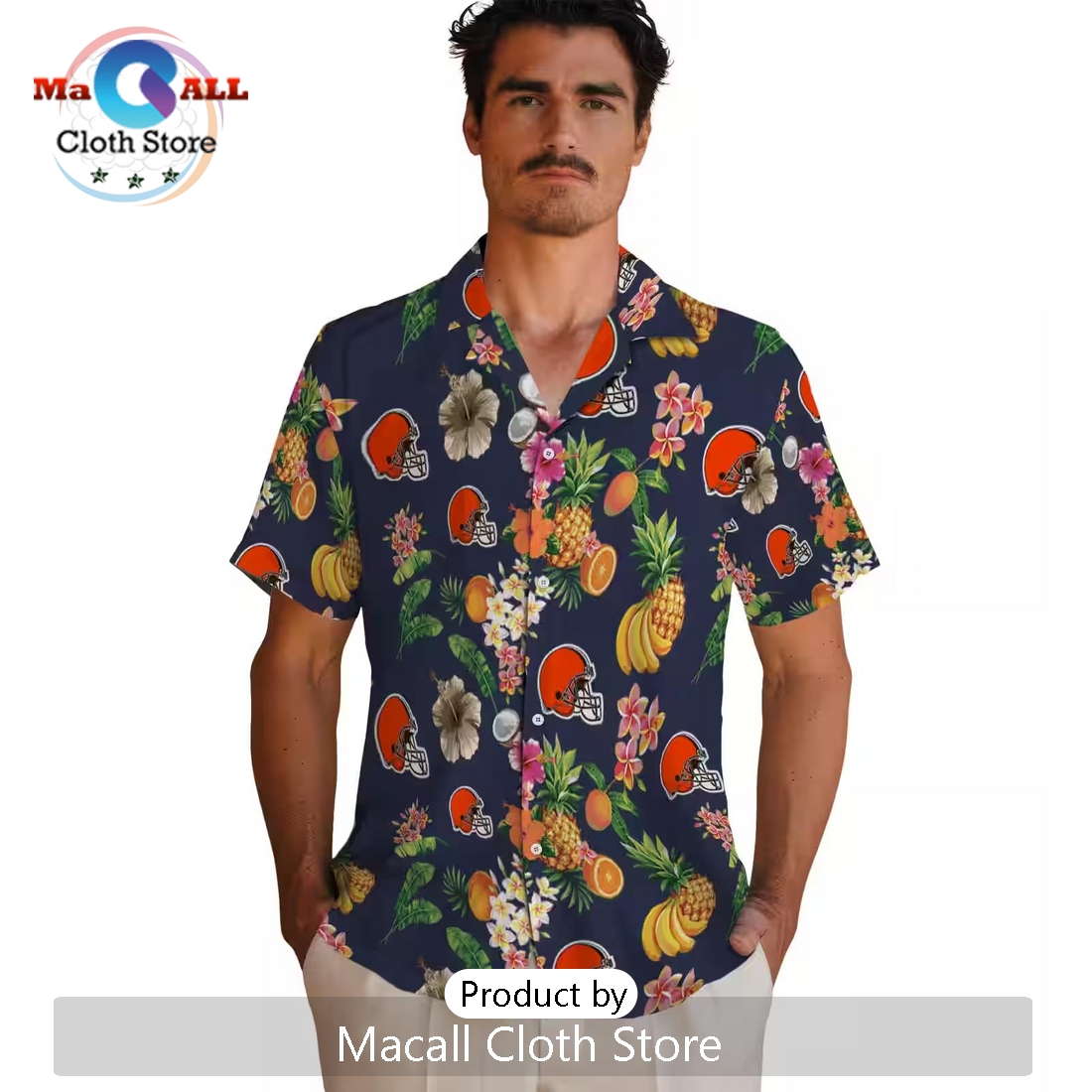 Cleveland Browns Hibiscus And Fruit Hawaiian Shirt