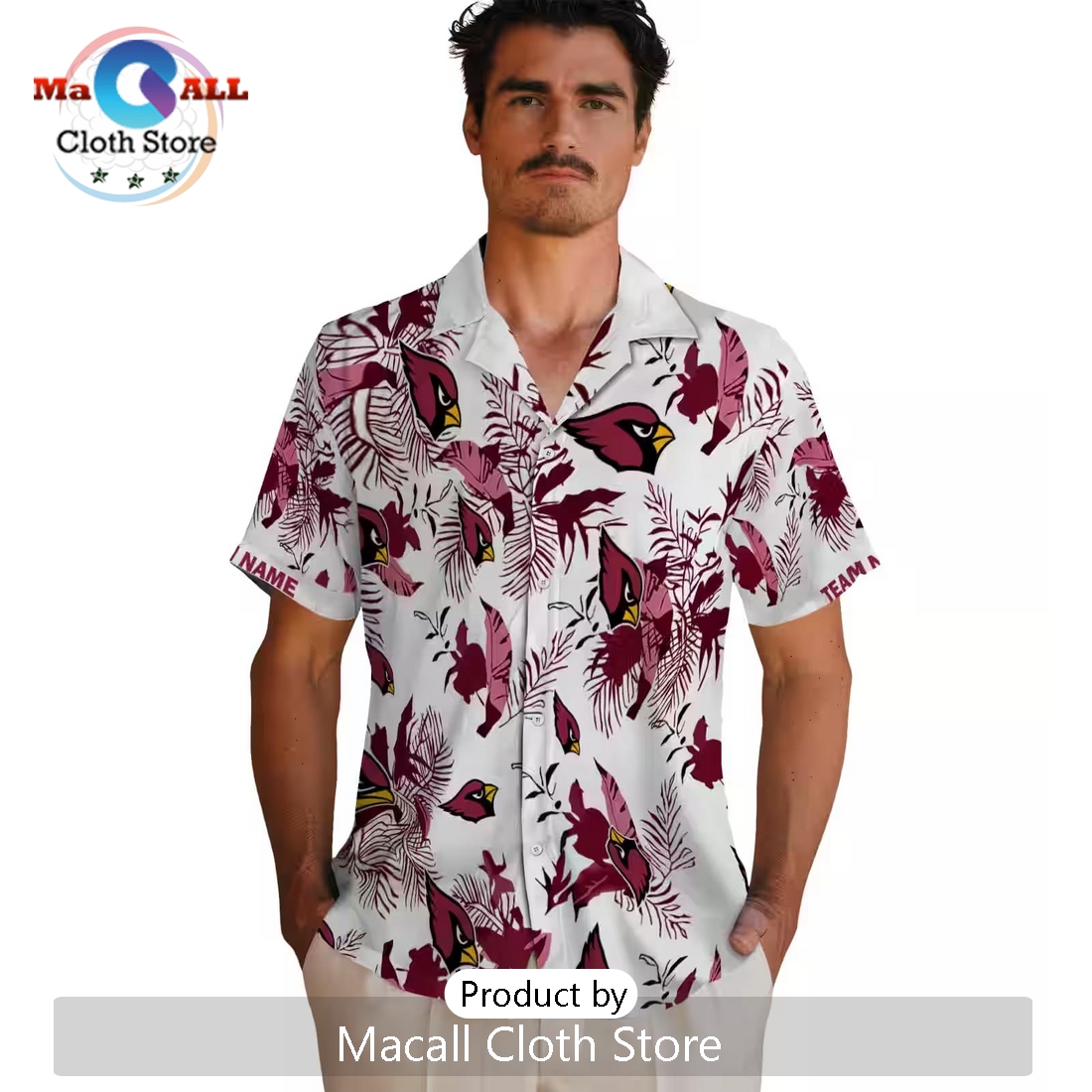Custom Arizona Cardinals Botanical Theme Hawaiian Shirt