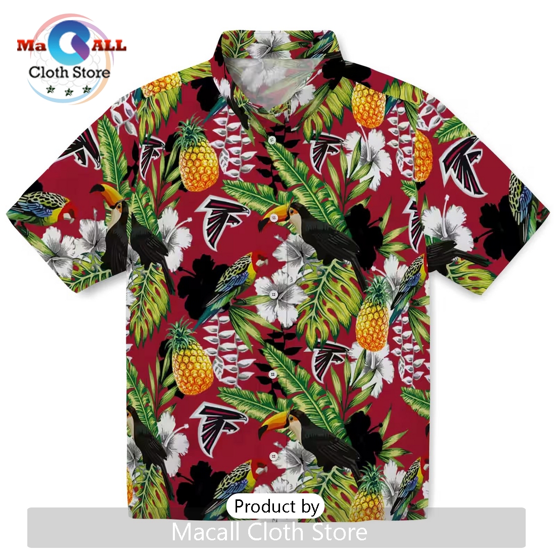 Custom Atlanta Falcons Tropical Toucan Hawaiian Shirt