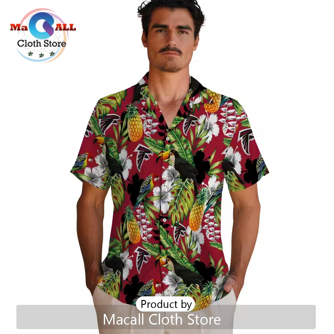 Custom Atlanta Falcons Tropical Toucan Hawaiian Shirt