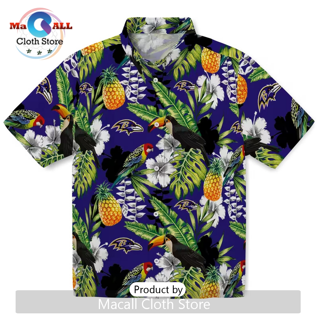 Custom Baltimore Ravens Tropical Toucan Hawaiian Shirt