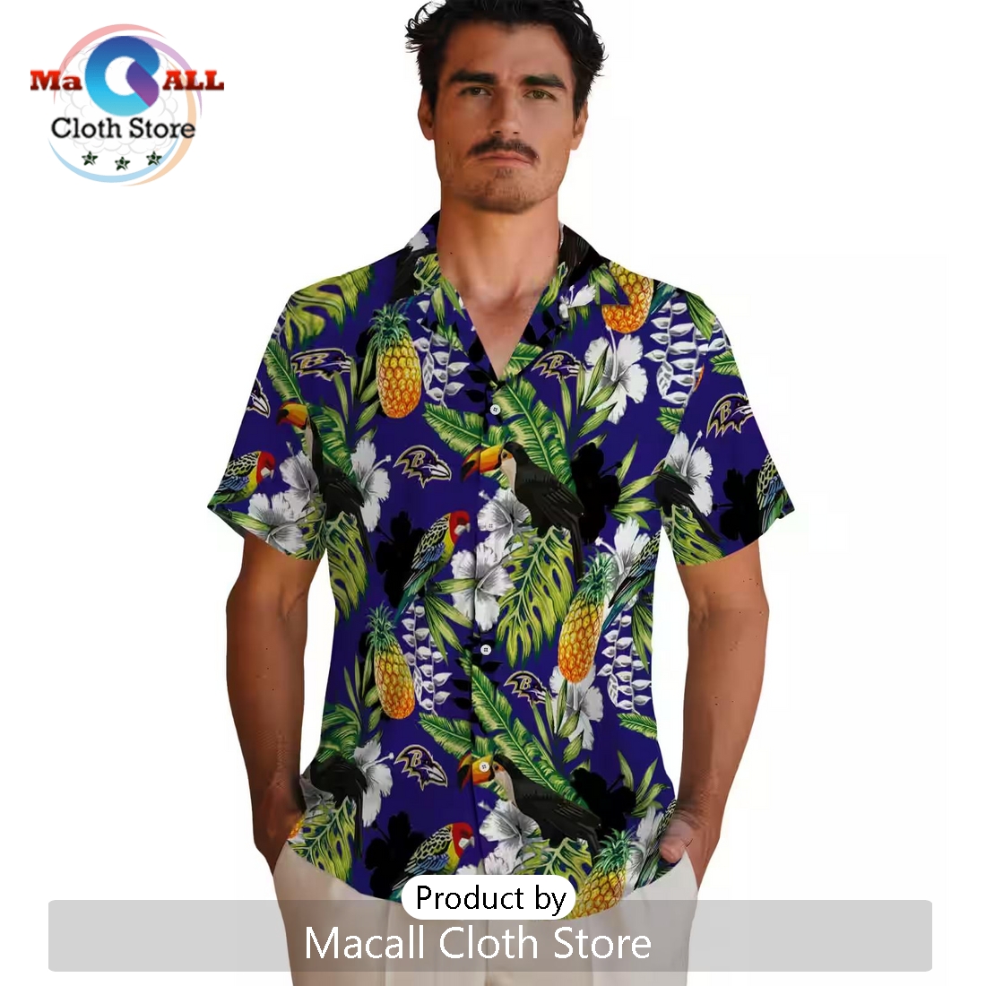Custom Baltimore Ravens Tropical Toucan Hawaiian Shirt