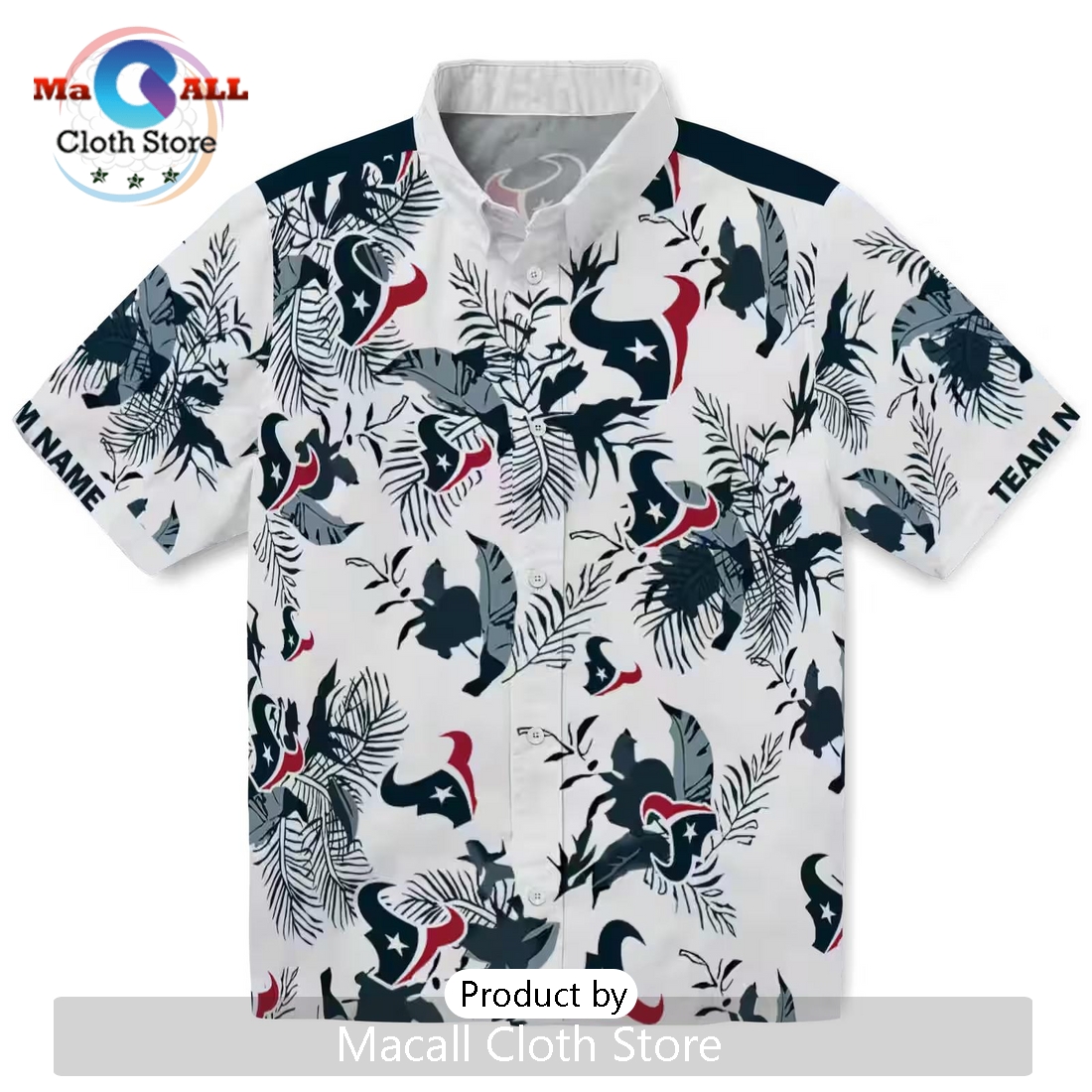 Custom Houston Texans Botanical Theme Hawaiian Shirt