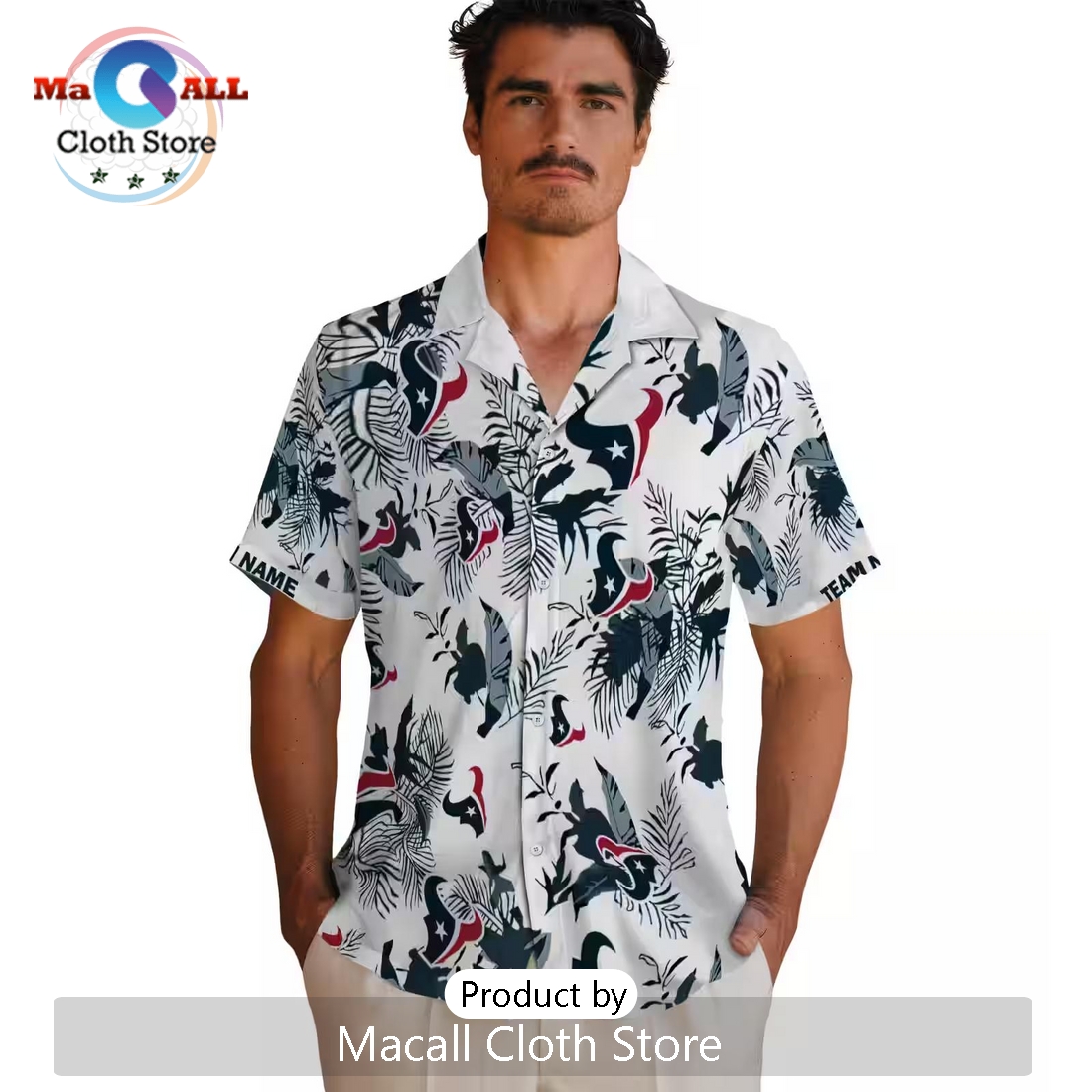 Custom Houston Texans Botanical Theme Hawaiian Shirt