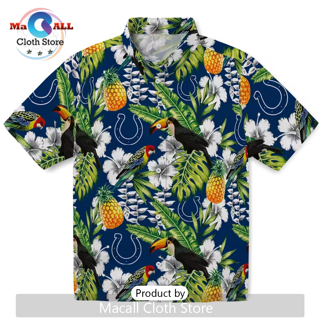 Custom Indianapolis Colts Tropical Toucan Hawaiian Shirt